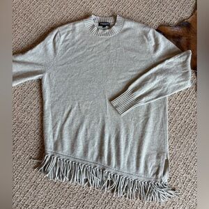 REPEAT CASHMERE Fringe Sweater 42/ L